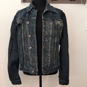 One Up Special Design Jean Jacket button up, two upper pockets, size Medium